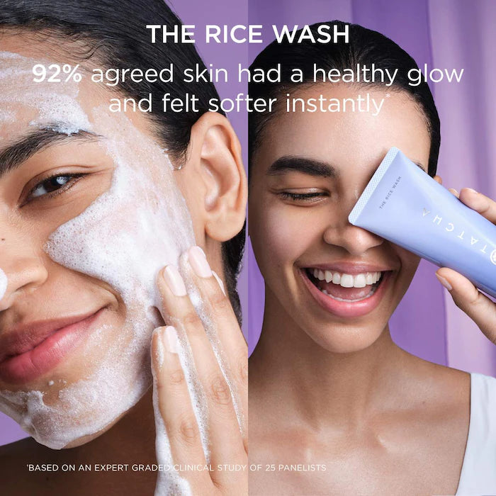 TATCHA Full-Size Skincare Set - Dewy Serum, Rice Wash, Dewy Skin Cream & Essence